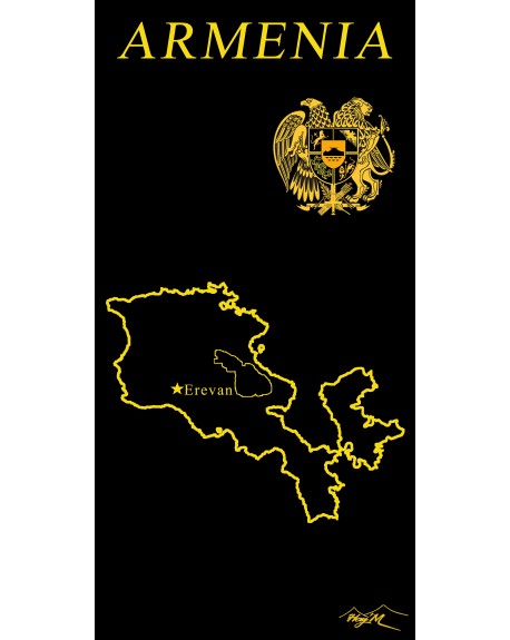 Serviette carte de l’Arménie